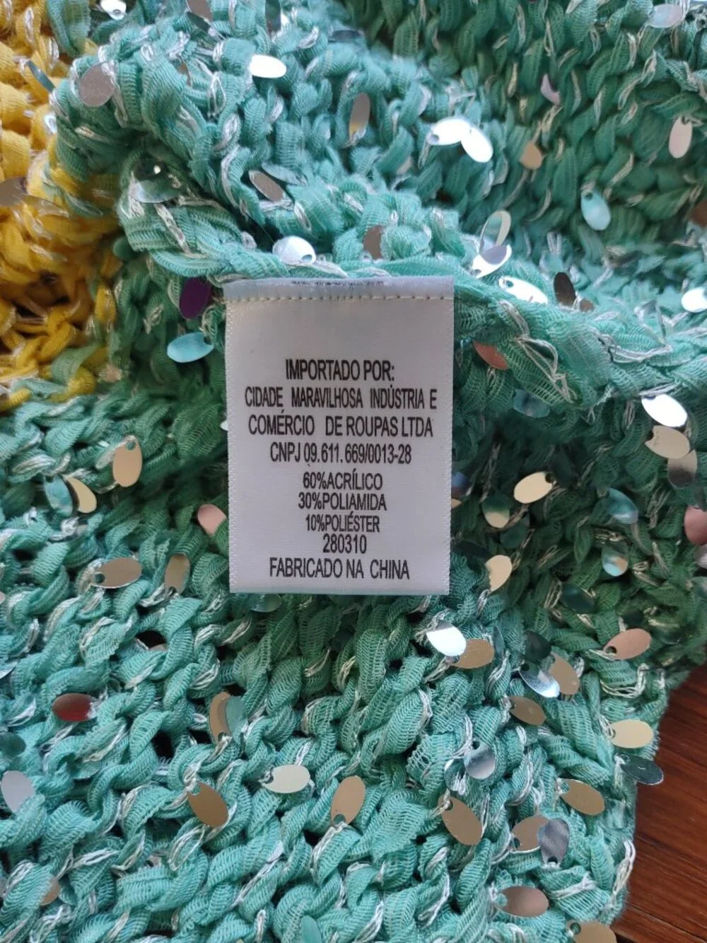 FARM Rio Brazil Sequin Cardigan Colorblock Stripe Boho *Flaws  Size G-Medium - Picture 15 of 16